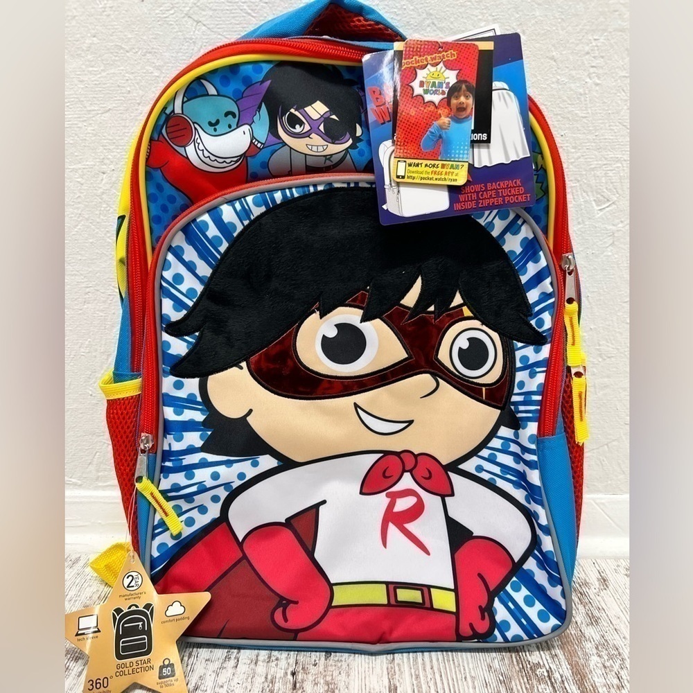 RYAN'S World Kids' Backpack W/Secret Cape